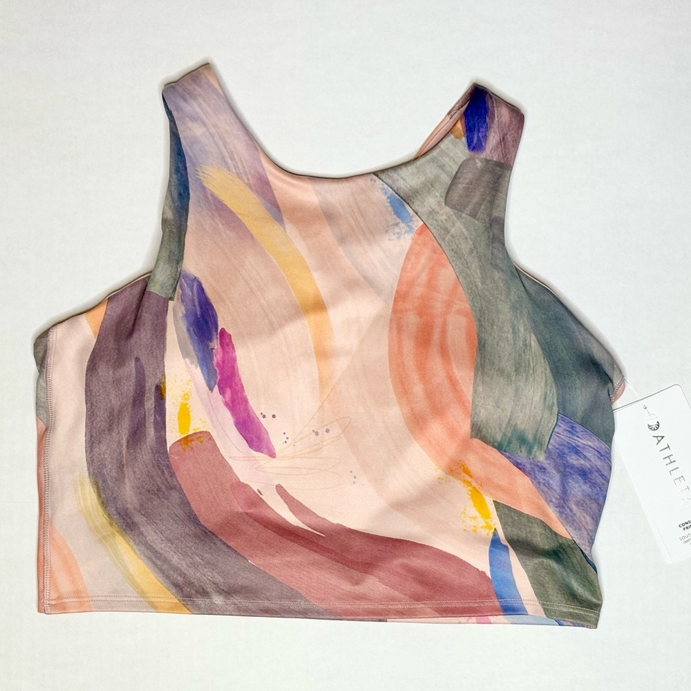 Athleta Conscious Crop Printed D-DD, Vibrant Pink Orchid SIZE L #531128 W0922H